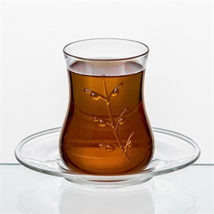 CAM ÜRÜNLERİEvPlusDal Desenli Çay Bardağı